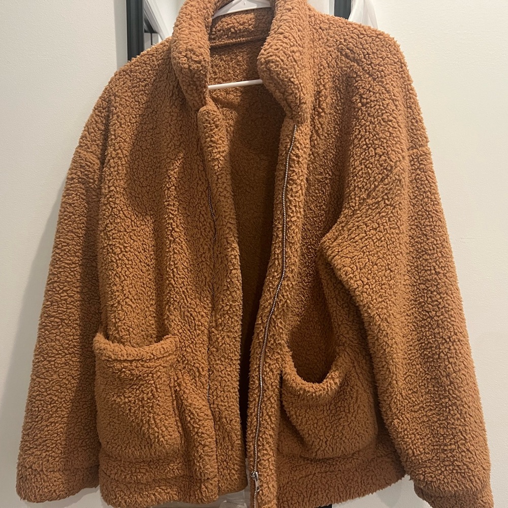 Brown Sherpa Jacket Oversized